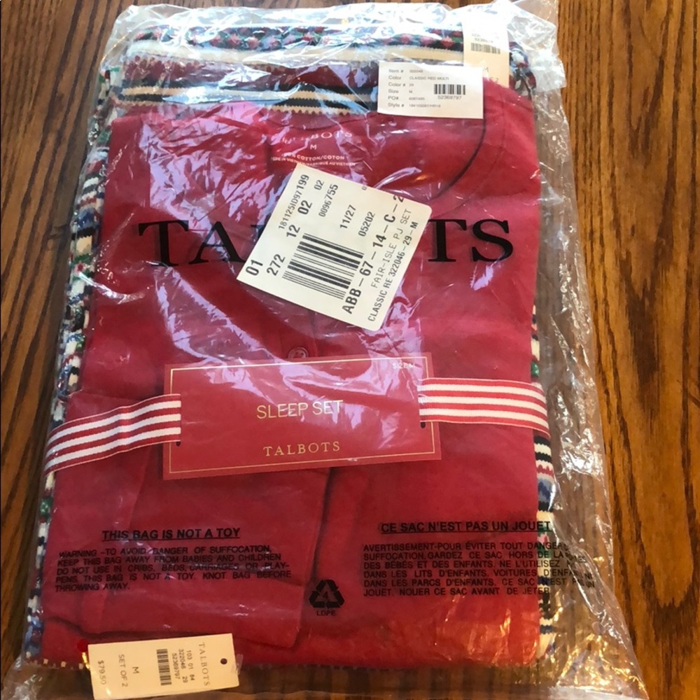 Talbots 2 piece pajamas